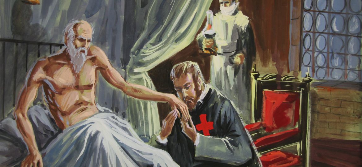 39 In ginocchio dinanzi a un malato