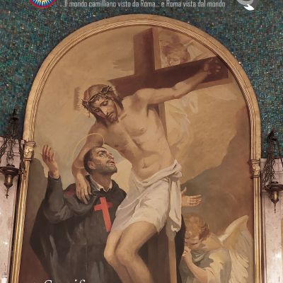 copertina newsletter numero 107 con san camillo e crocifisso